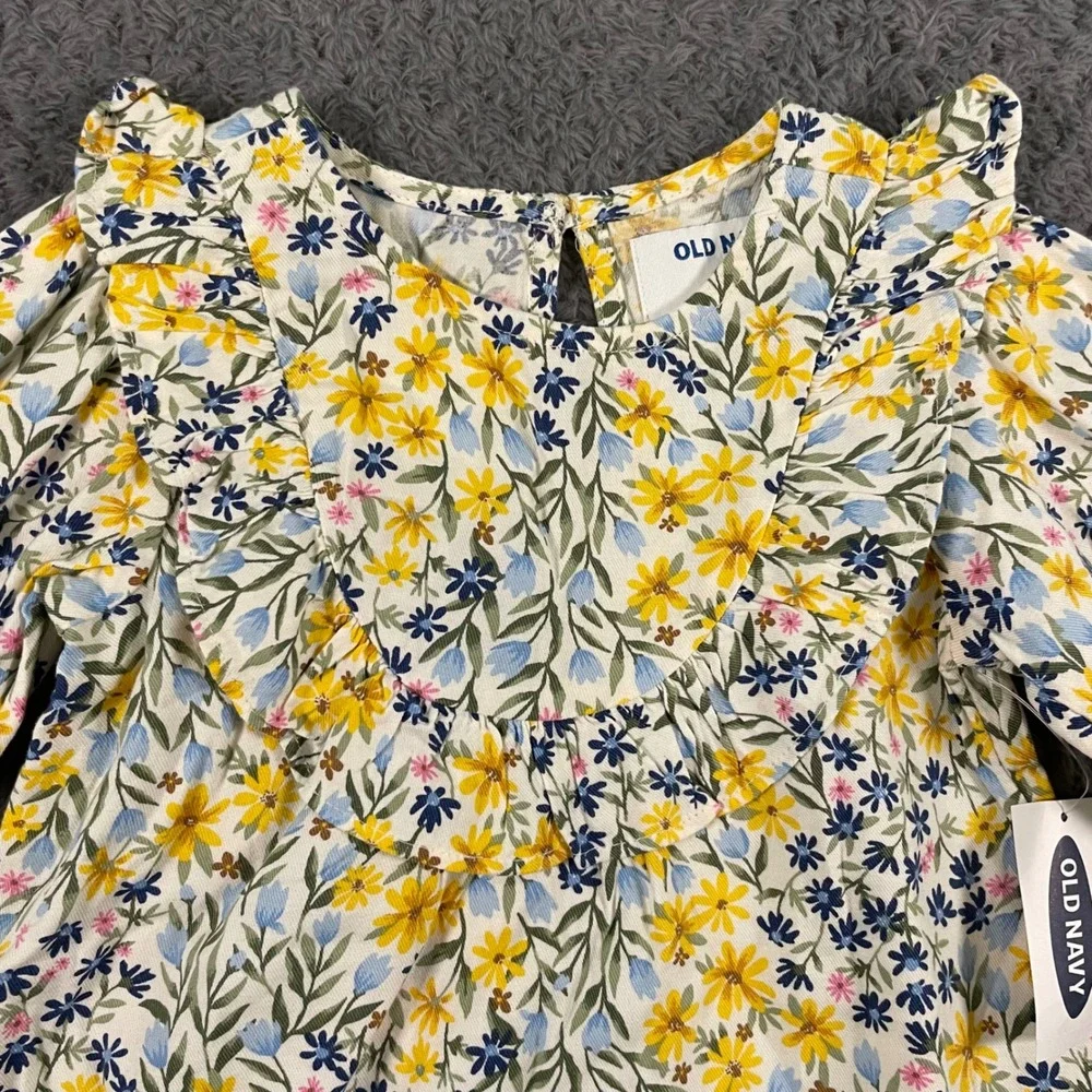 NWT Old Navy Floral‎ Ruffle-Trim Tunic Size 18-24 Months Multicolor Spring